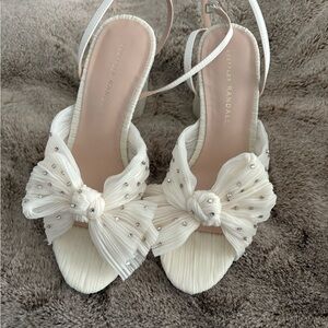 Loeffler Randall Camellia Pleated Bow Heeled Sandals